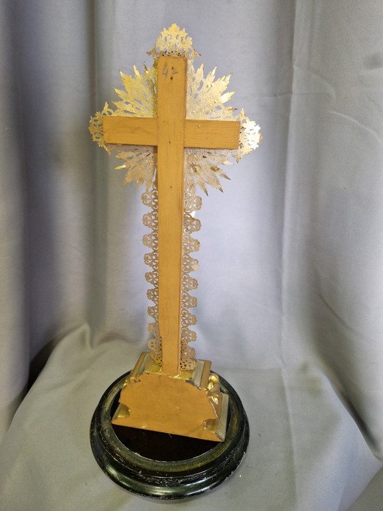 Image 1 of Crucifix with bell jar