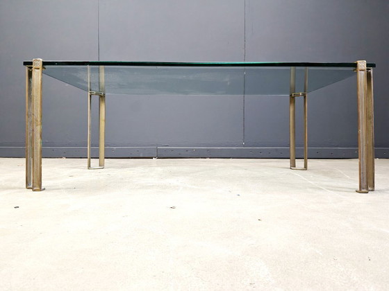 Image 1 of Peter Ghyczy T24 Pioneer Glass and Cast Brass Rectangular Coffee Table