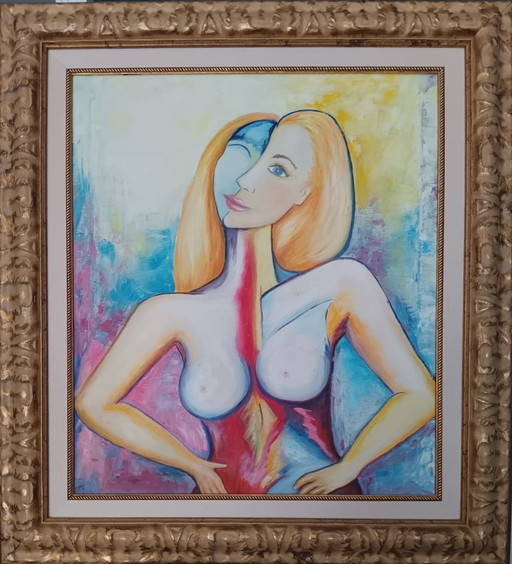 ORIGINAL PAINTING BY CARMEN GALLEGO – CUBIST NUDE