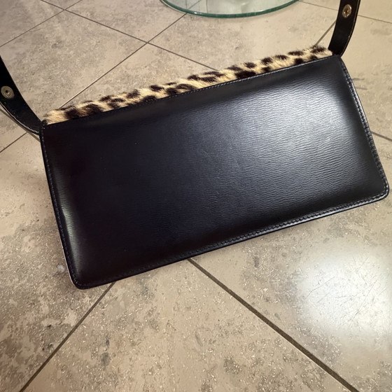 Image 1 of Borsa a tracolla vintage Corbeau Curio in pelle e pelo di cavallino – Nuova