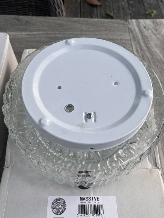 Image 1 of 4 vintage glazen plafondlampen massive 