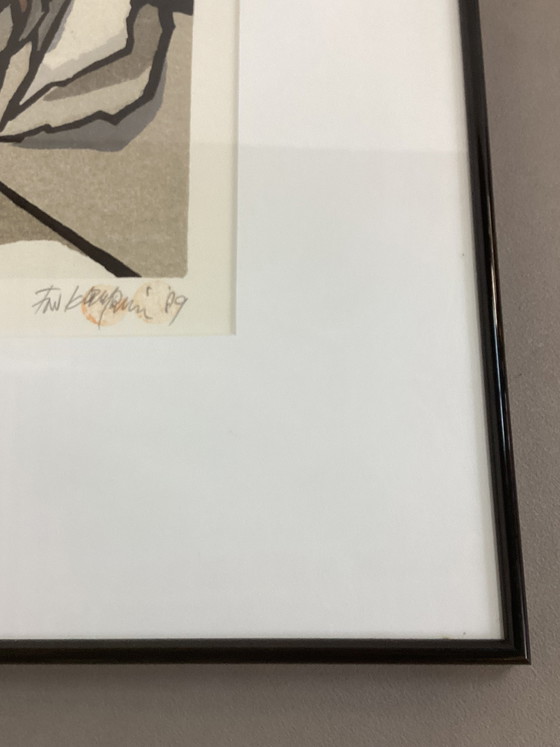 Image 1 of Zeefdruk van Fon Klement uit 1989 kunstwerk gesigneerd 