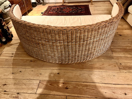 Image 1 of Rattan Round (Sleeping) Bench