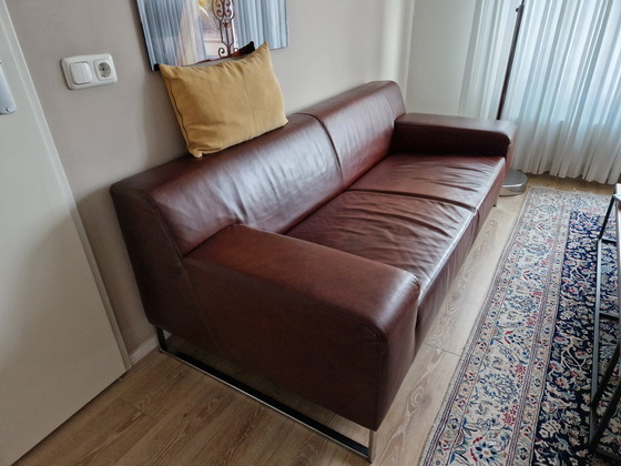 Image 1 of Topform leather sofa + armchair (3 seater).