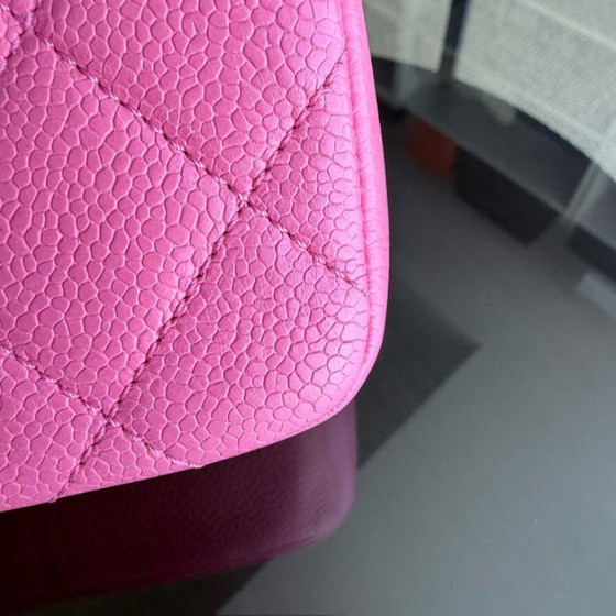 Image 1 of Chanel Classic Flap Seasonal Mini Square - Caviar Quilted Grained Calfskin All Pink Barbie Series 29