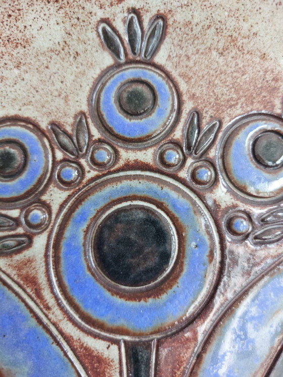 Image 1 of Marie-Henriette Bataille para Atelier Dour - Placa de pared de cerámica de mediados de siglo (Bélgica, década de 1960)