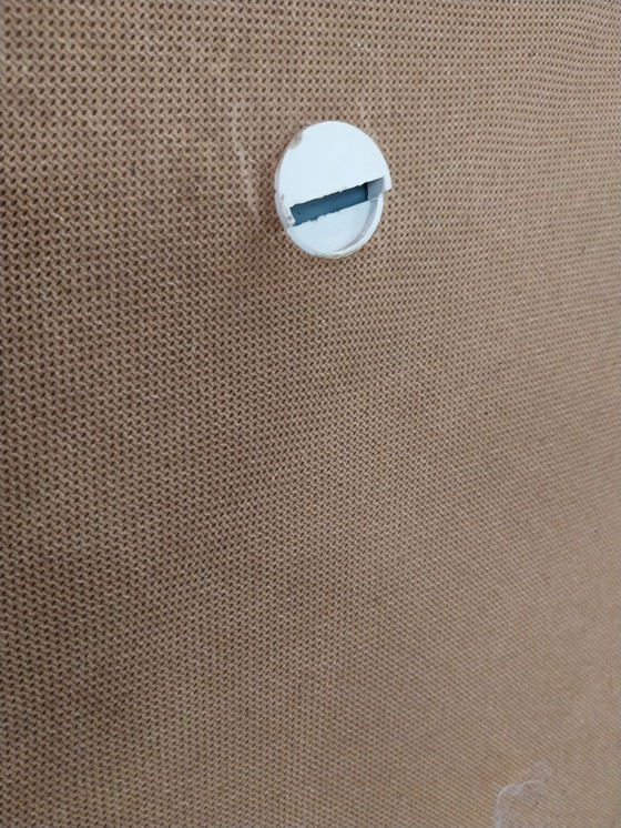 Image 1 of 1 x large spaceage round mirror with off-white plastic edge 67cm diameter