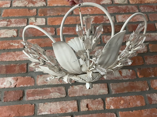 Lampe à pince avec des ornements en verre, 50 ans, Allemagne