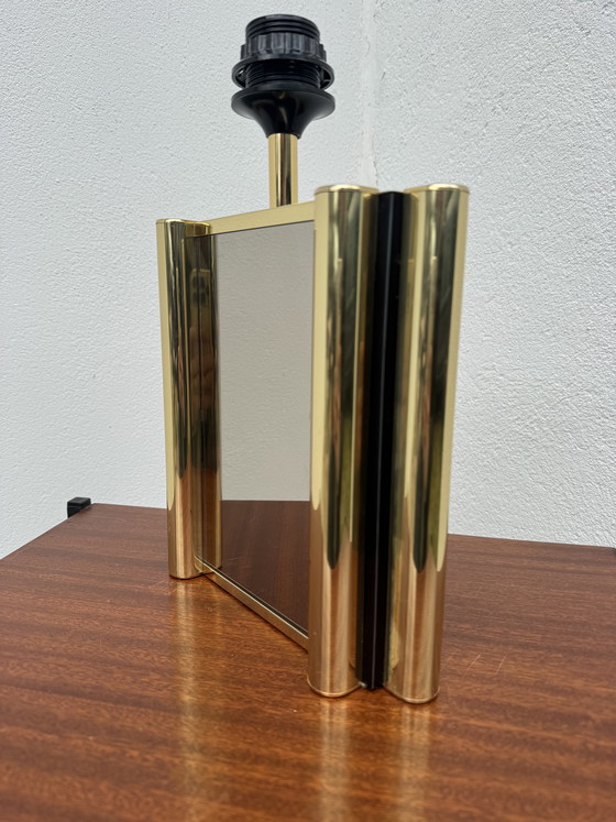 Image 1 of Lámpara de espejo de latón ahumado de los años 70