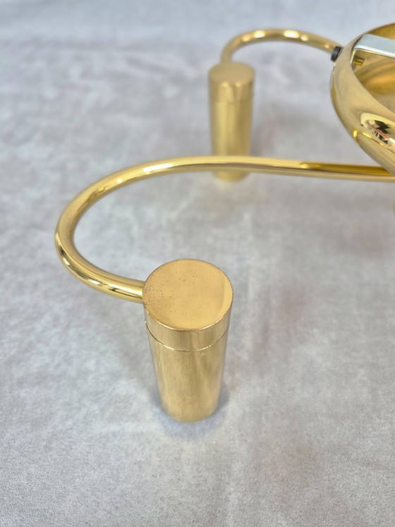 Image 1 of Lampadario da soffitto Honsel a 5 luci in ottone, attacco E14, stile moderno vintage – Testato