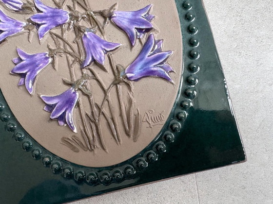 2x Jie Gantofta Ceramic Tiles With Flowers From Sweden – Wall decoration (photo 10 of 14)