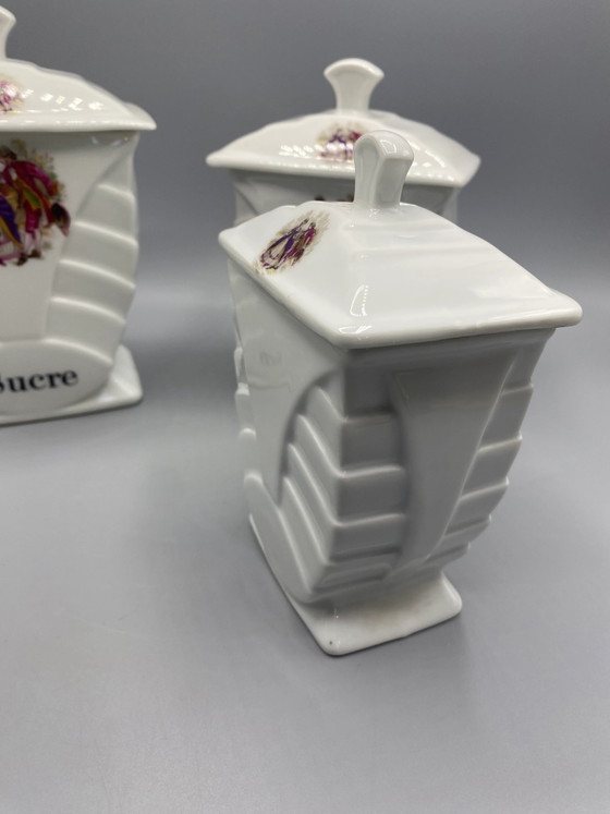 4 FD Chauvigny Porcelain Spice Jars – Galant Art Deco Decor – Decorative Objects (photo 5 of 9)