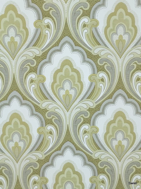 14302 Carta da Parati Barocca Classica Verde Oliva Accento Oro – Decorazioni murali, Paper (photo 4 of 7)