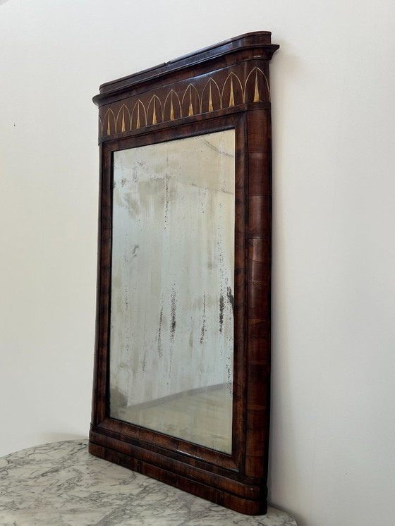 Image 1 of Cassettone - Noce - Comò con specchiera