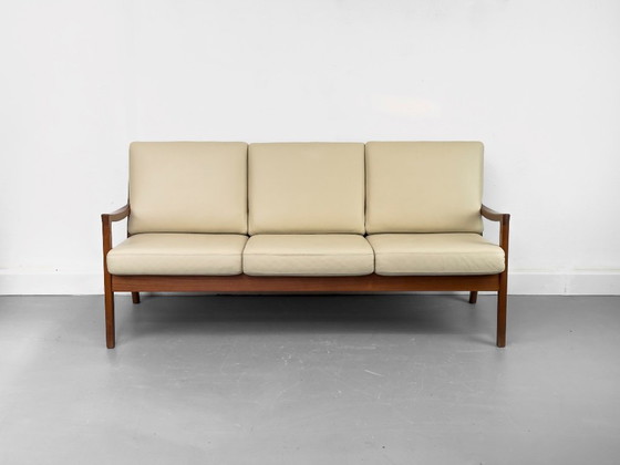 Canapé Senator 3 places en cuir et teck, par Ole Wanscher pour Cado, 1977 – Canapés 3 places, Leather (photo 12 of 26)