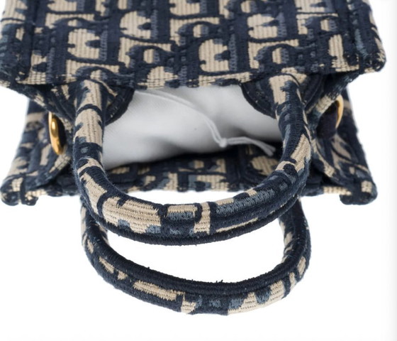 Image 1 of Sac DIOR Book Tote en Toile Bleu Marine - 101647 Prix soldé