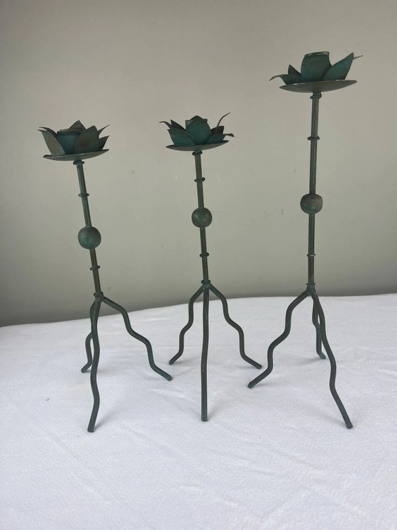 Trio di portacandele scultorei – Metal, Vintage (photo 4 of 12)