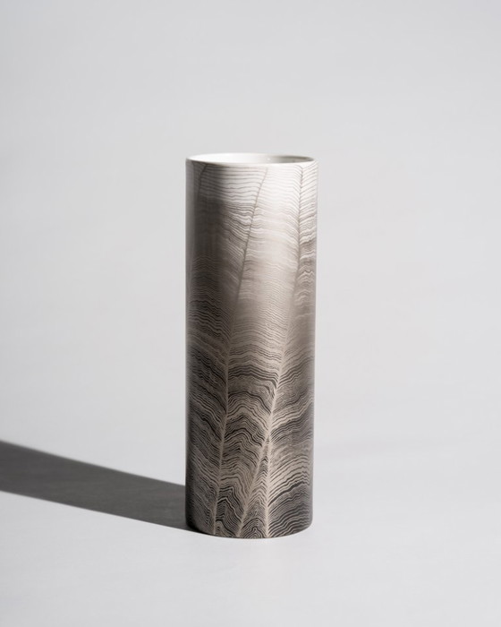 Image 1 of Glam Chic Vintage Rare Alain Le Foll × Rosenthal "Chiffon" Porcelain Vase H 24cm