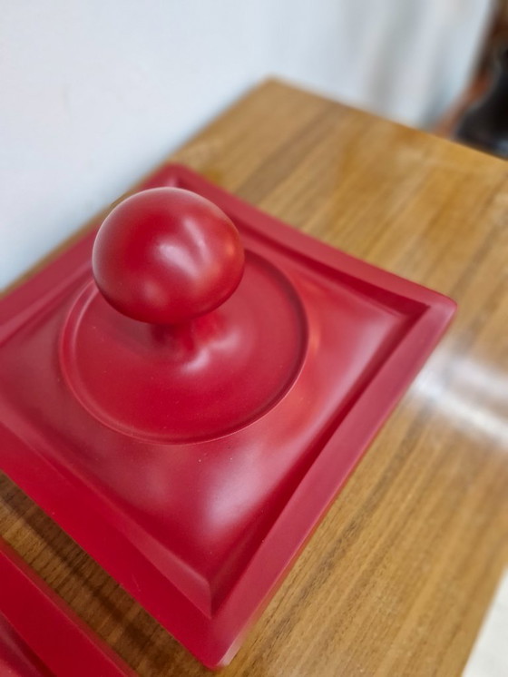 Image 1 of Vintage coat rack hooks red space age