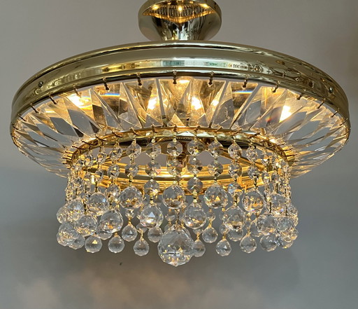 LAMPADA A SOSPENSIONE CON PIANTA IN CRISTALLO E STRASS DI MARCA SWAROVSKI 