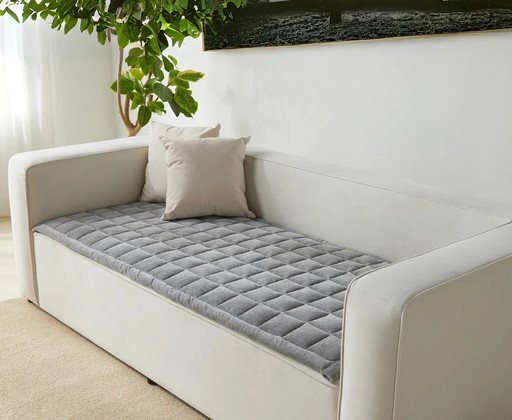 Quilted Cotton Couch Cover, Non-Slip Sectional Couch Covers Pet Friendly, Machine Washable Couch Protector, Stay in Place Sofa S