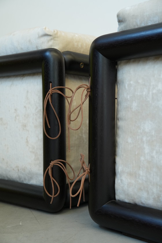 Image 1 of 1973 "Cornaro" Sofa & Fauteuil Set door Carlo Scarpa voor Gavina - Iconisch Italiaans Modernistisch Ontwerp