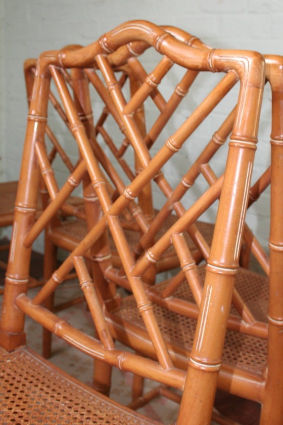 Image 1 of Set di 6 sedie vintage Chippendale in finto bambù (Jonathan Adler)