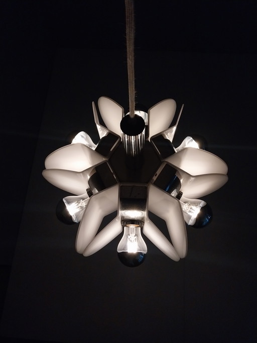 Lampada a sospensione vintage in stile spaziale, anni '70