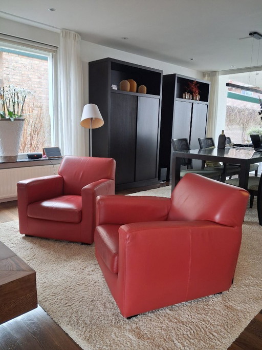 2× Arketipo design fauteuil – Italiaans – leder