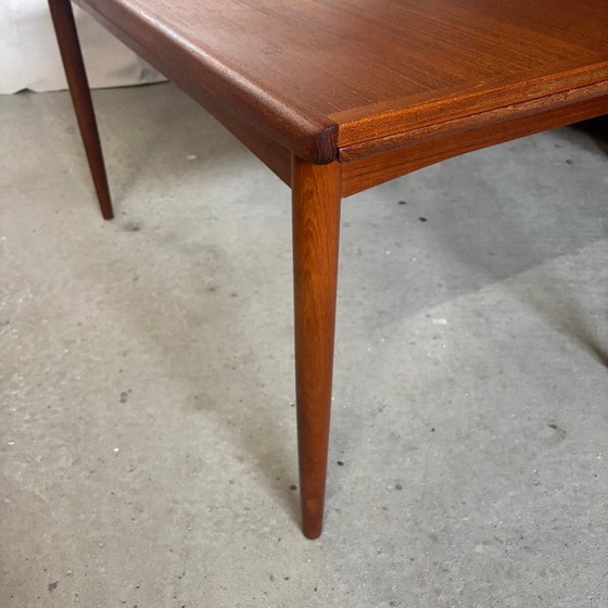 Table de salle à manger extensible en teck, Danois vintage, Tables de salle à manger, Bois, Marron (photo 7 sur 9)