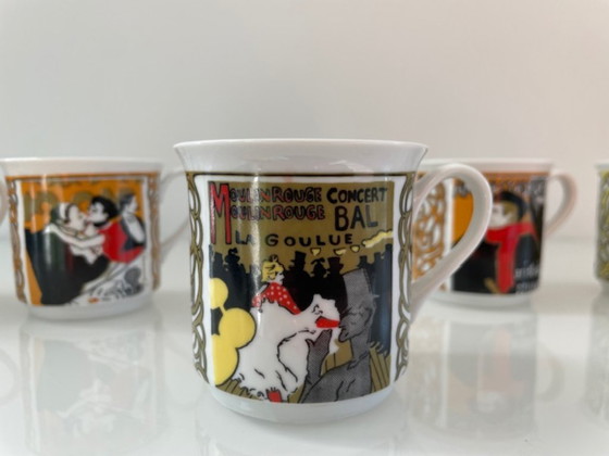 Image 1 of 5x Tazze e piattini Art Déco d'epoca (Lautrec)