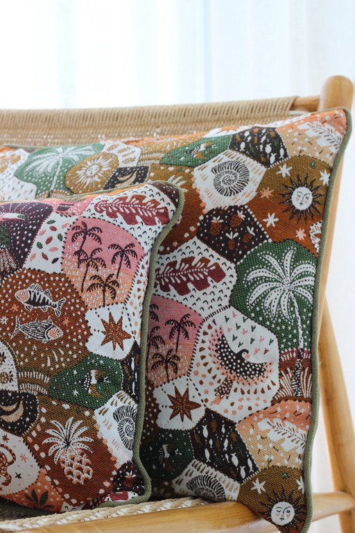 Multicolored Jacquard Pillow