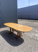 Vintage eiken eettafel uitschuifbaar massief 