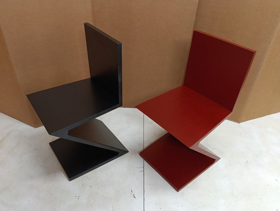 Image 1 of Sedia ALIVAR MVSEVM 514 ZIG ZAG (NUOVA, MAI USATA) Rosso Bordeaux o Nero