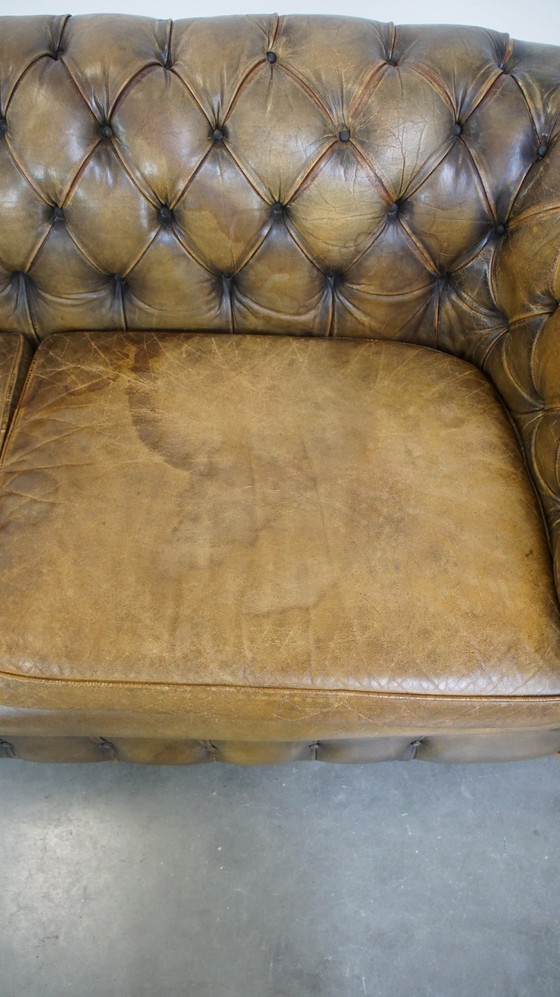 Image 1 of Beef Leather Chesterfield Sofa