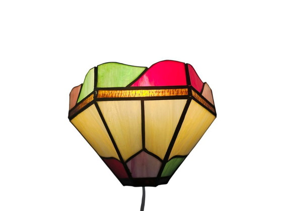Image 1 of Lámpara de pared - estilo Tiffany - vidrio y plomo - 3er cuarto siglo XX