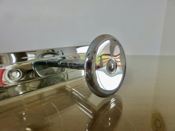 Image 1 of Art Deco wandkapstok van verchroomd messing, Frankrijk, jaren 1940-1950