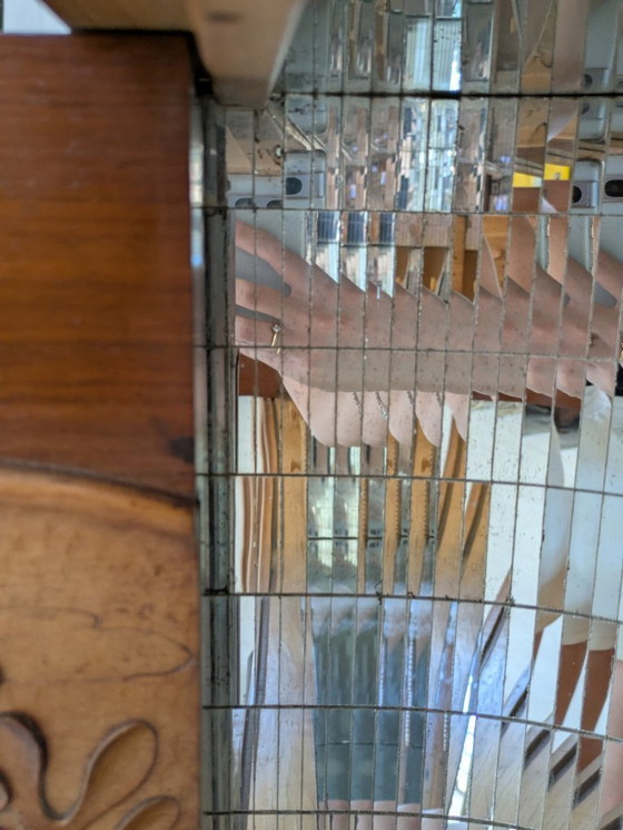 Image 1 of Dassi - Vittorio Dassi - Table d'appoint - Cristal, Bois, Laiton - Intérieur miroir