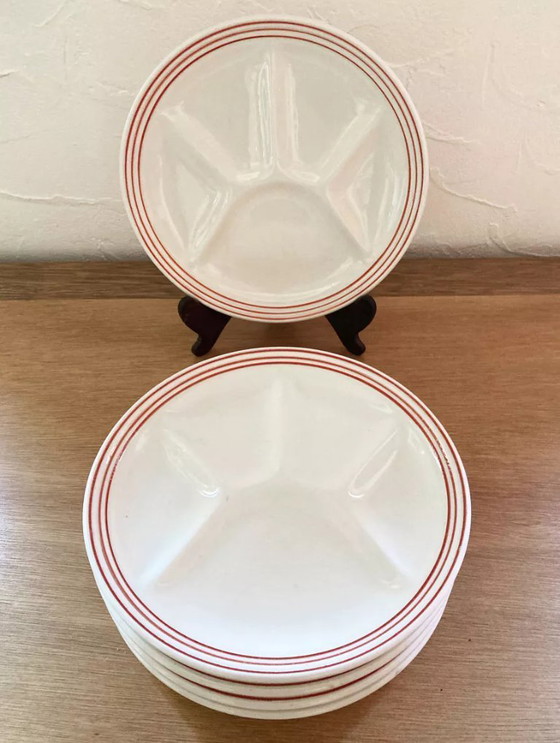 Image 1 of 5 platos de fondue compartimentados, fabricados en Italia
