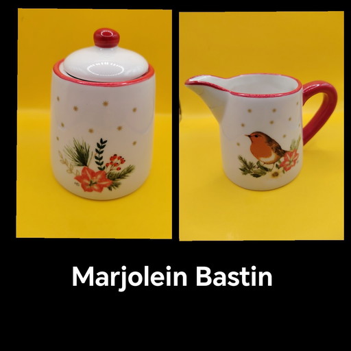 Marjolein Bastin porcelain sugar bowl & creamer, Die Spiegelburg, Verlag Coppenrath, winter decor