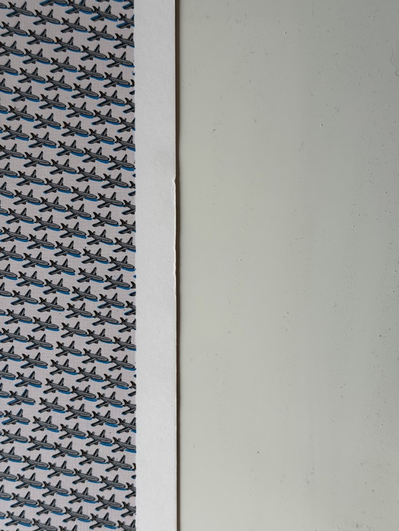 Thomas Bayrle - Zeefdruk - Lufthansa Vliegtuig - Gesigneerd – Litho's & Zeefdrukken, Paper (photo 6 of 8)