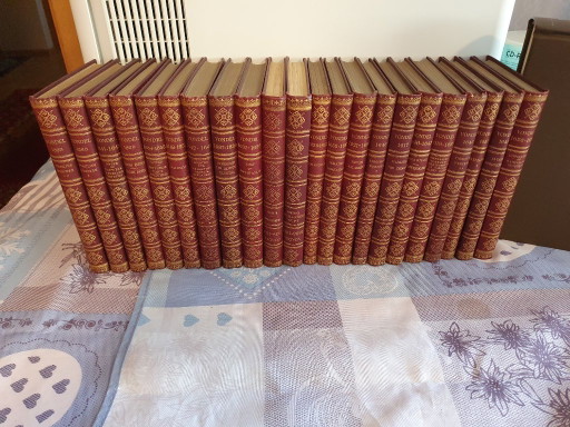 Juego decorativo de 22 piezas: Obras de Vondel (ca. 1890) – koffietafelboeken, Paper