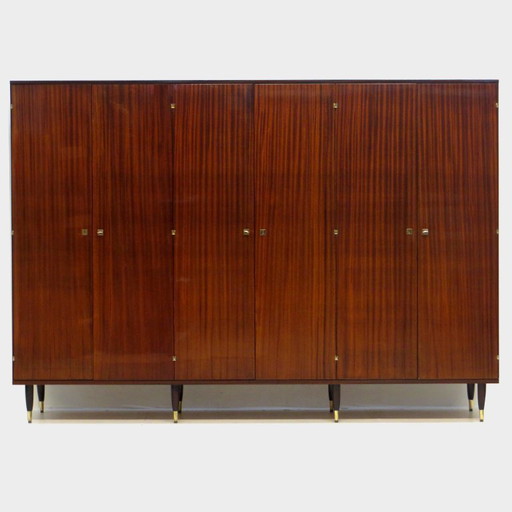 Ampio armadio vintage a 6 ante in teak, anni '60.