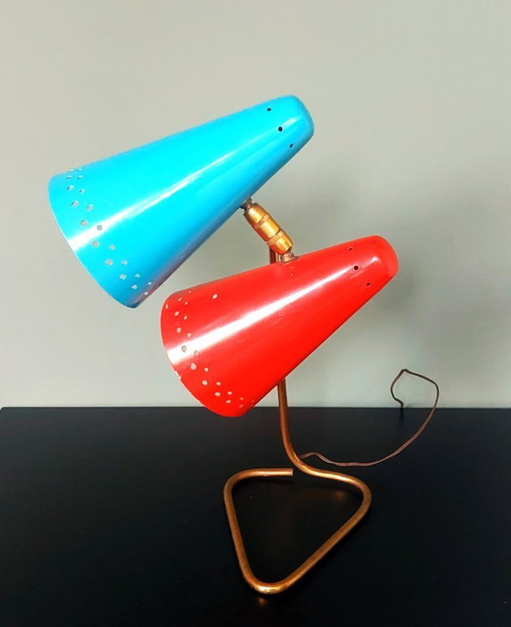 Image 1 of Lampe de table vintage rare, design STILNOVO | Années 1950