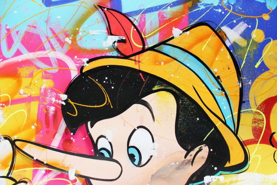 Image 1 of Cross Magri – “Keizerlijk (Pinocchio)” – Origineel doek 106 x 106 cm