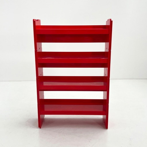 Rode modulaire Jeep-boekenkast van De Pas, D'Urbino en Lomazzi voor BBB, jaren 70.