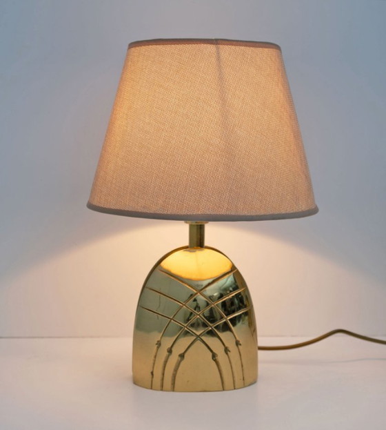 Image 1 of Paar Mid Century Italiaanse koperen tafellampen, 1970