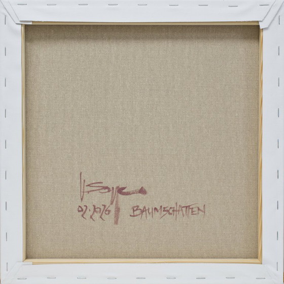 Image 1 of Painting of tree shadows, hand-painted unique piece, nature, landscape painting, acrylic painting 40x40cm