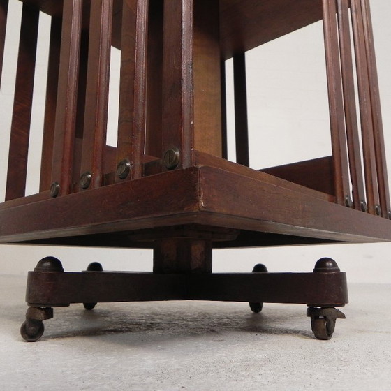 Image 1 of Mahogany book carousel G. Borgeaud Paris, 1930s