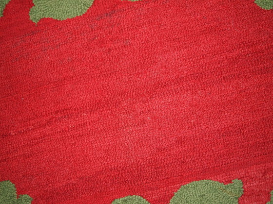 Image 1 of Handgemaakt antiek Amerikaans gehaakt tapijt 88 cm x 152 cm (2,9' x 5') jaren 1920 - 1B182